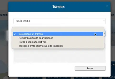 Opción de redistribución de aportaciones en el portal de Allianz
