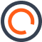 a full grey circle with orange circle inside