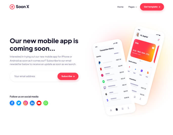 Coming Soon V2 - Soon X Webflow Template