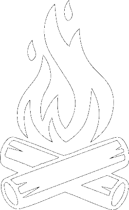 Stylized flame logo