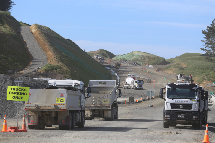 Modern Transport Group supplied over 100 trucks, trailers, & machines for the Transmission Gully Project
