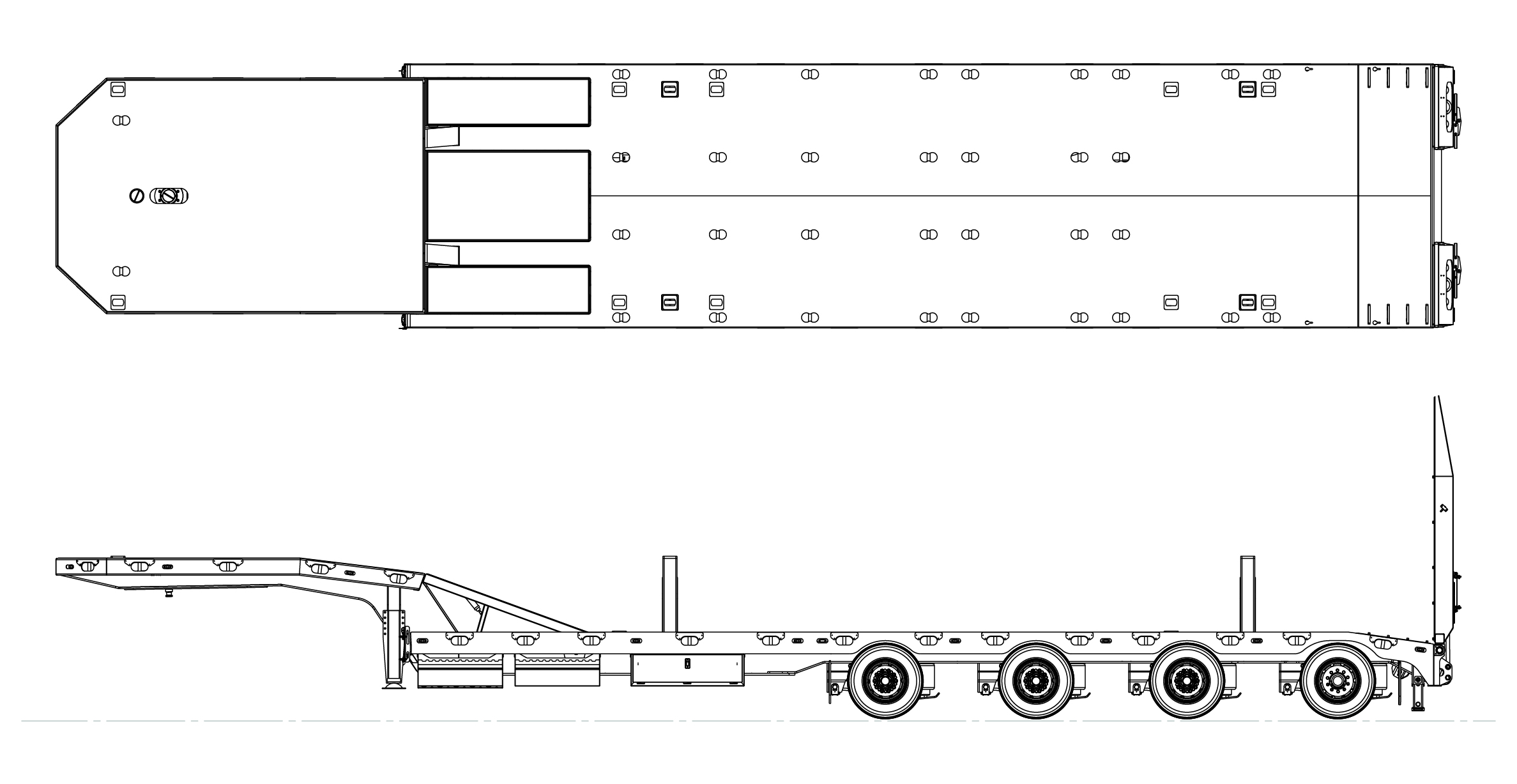 4 Axle Semi Transporter Model Drawing