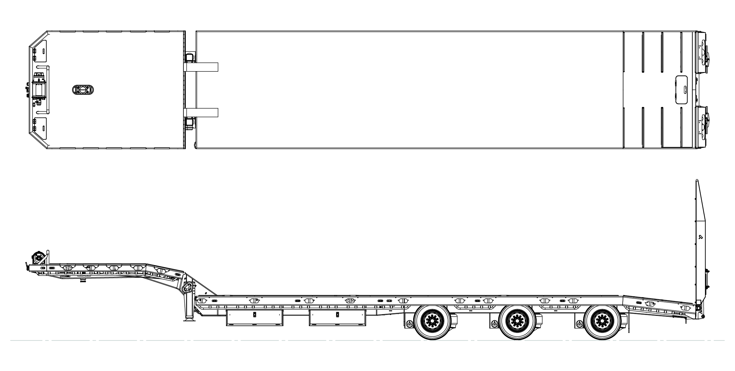 3 Axle Semi Transporter Model Drawing
