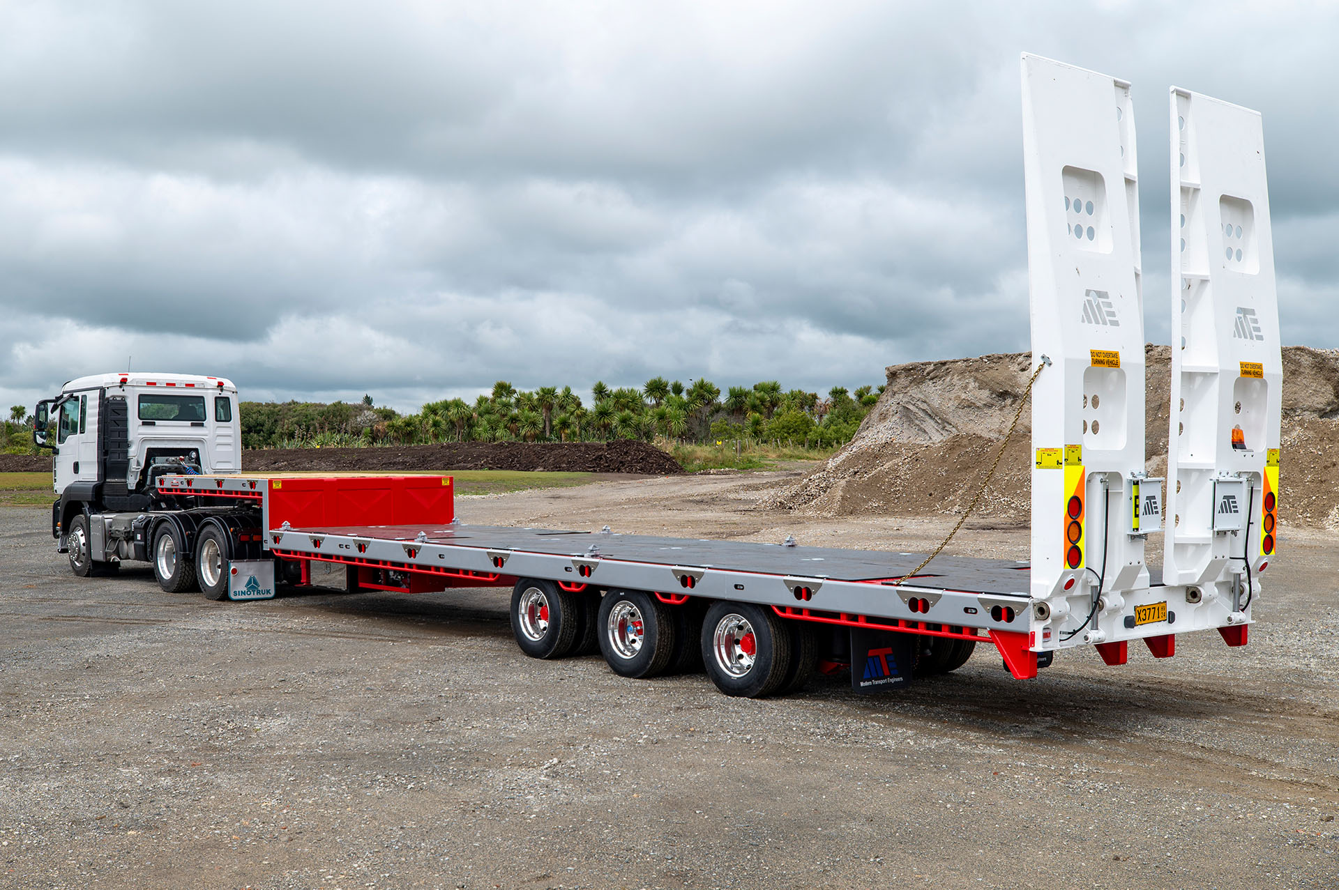 3 Axle Semi Tilt Deck Transporter Back Angle
