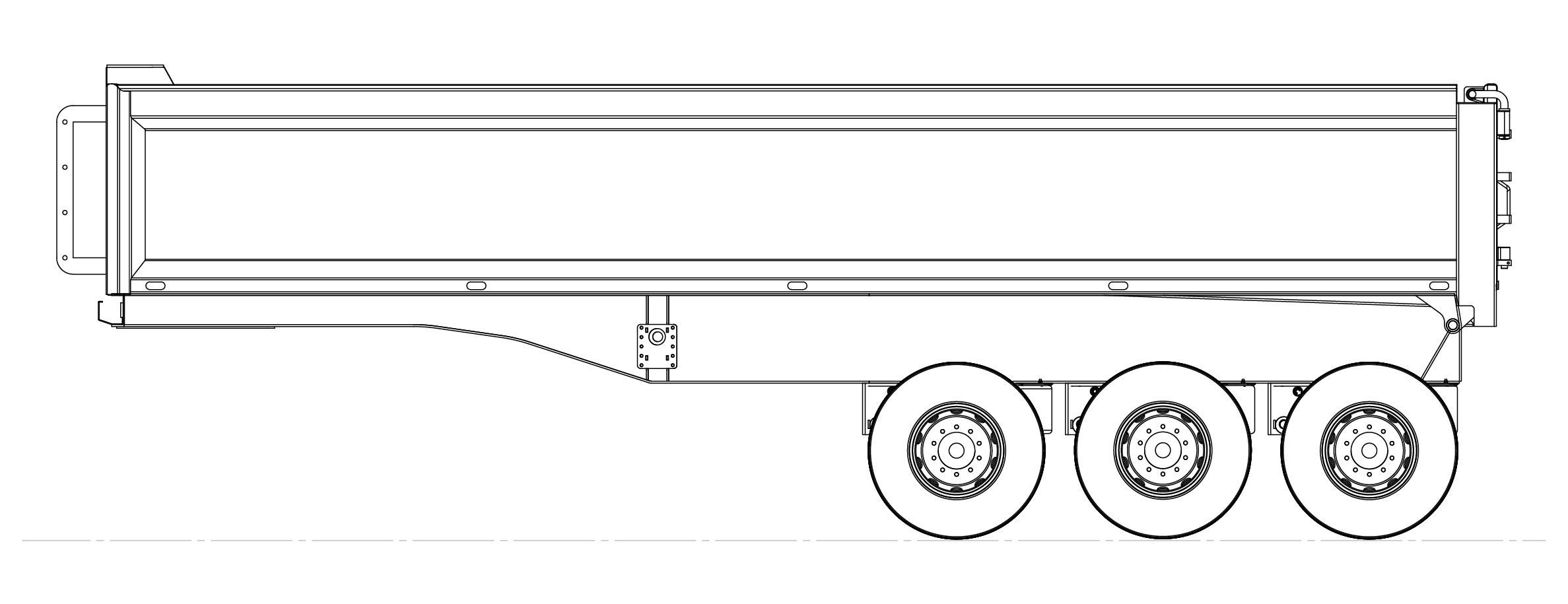 3 Axle Semi Tipper Model Drawing