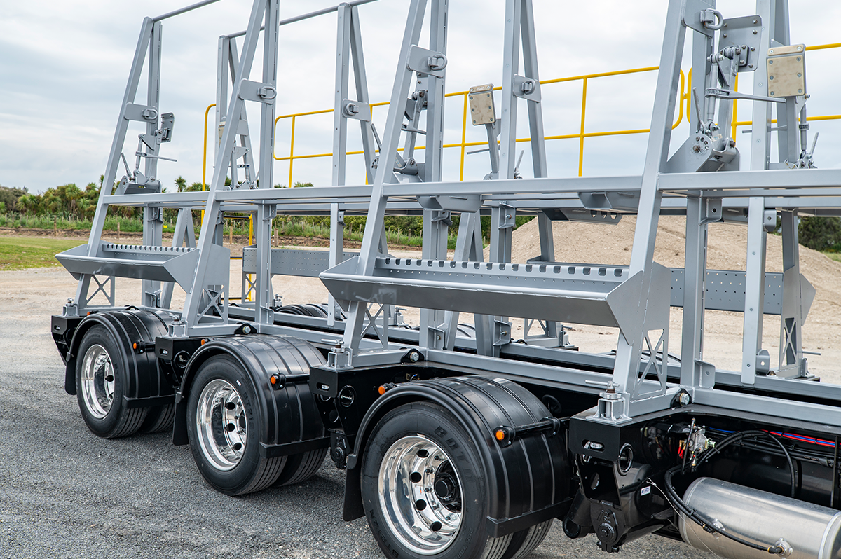Rows of 4 Panel Trailers Close Up