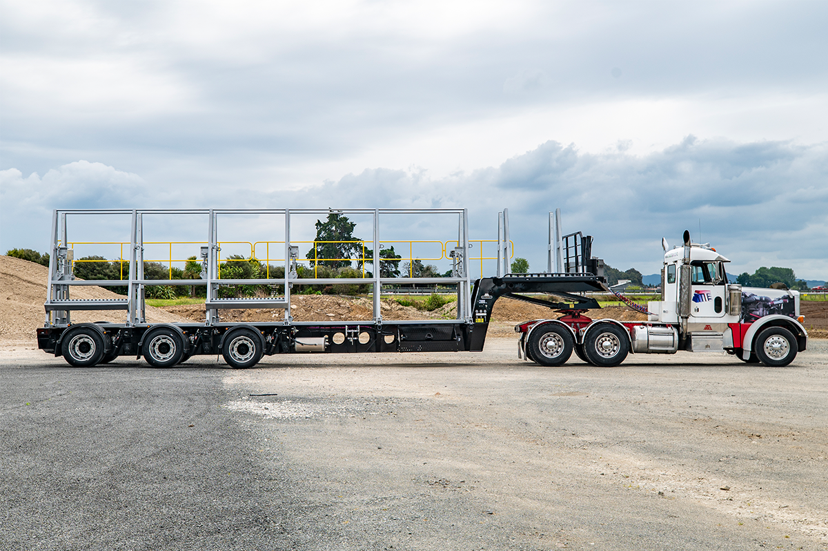 Rows of 4 Panel Trailers Side View
