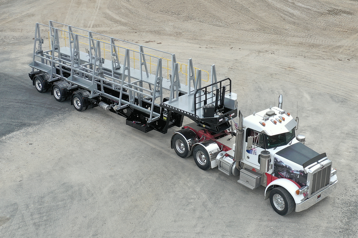Rows of 4 Panel Trailers Birds Eye View