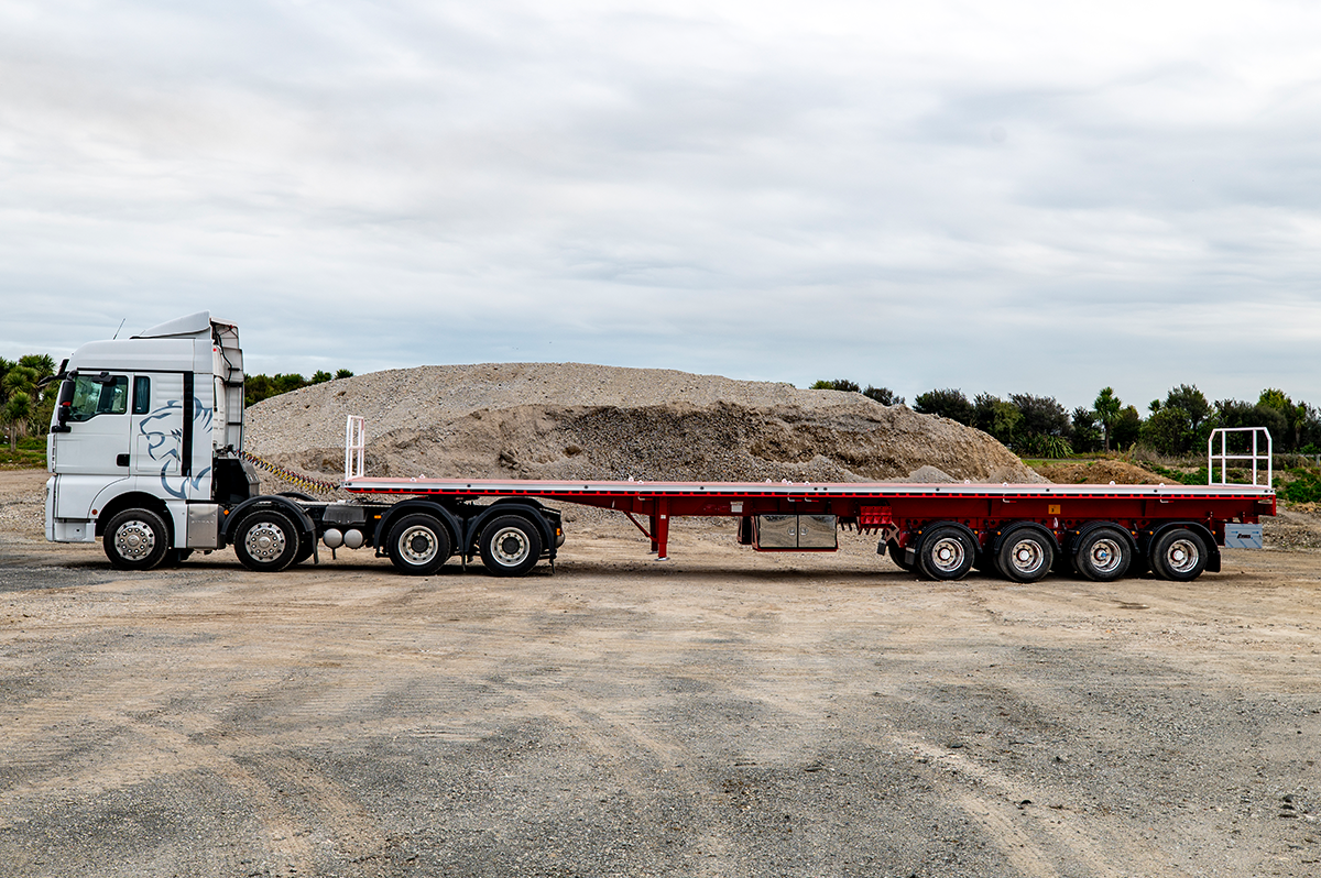 4 Axle Semi Flat Top Side View
