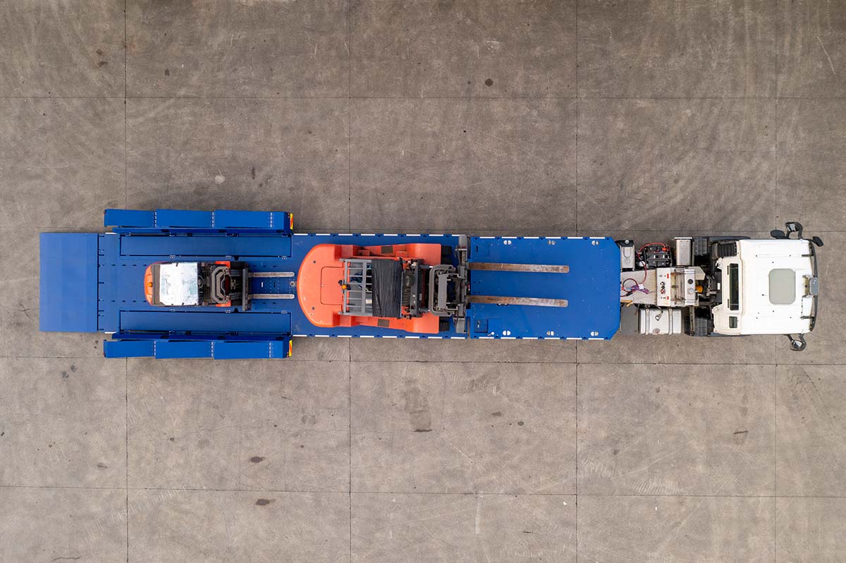 Forklift Trailer Top View Loaded