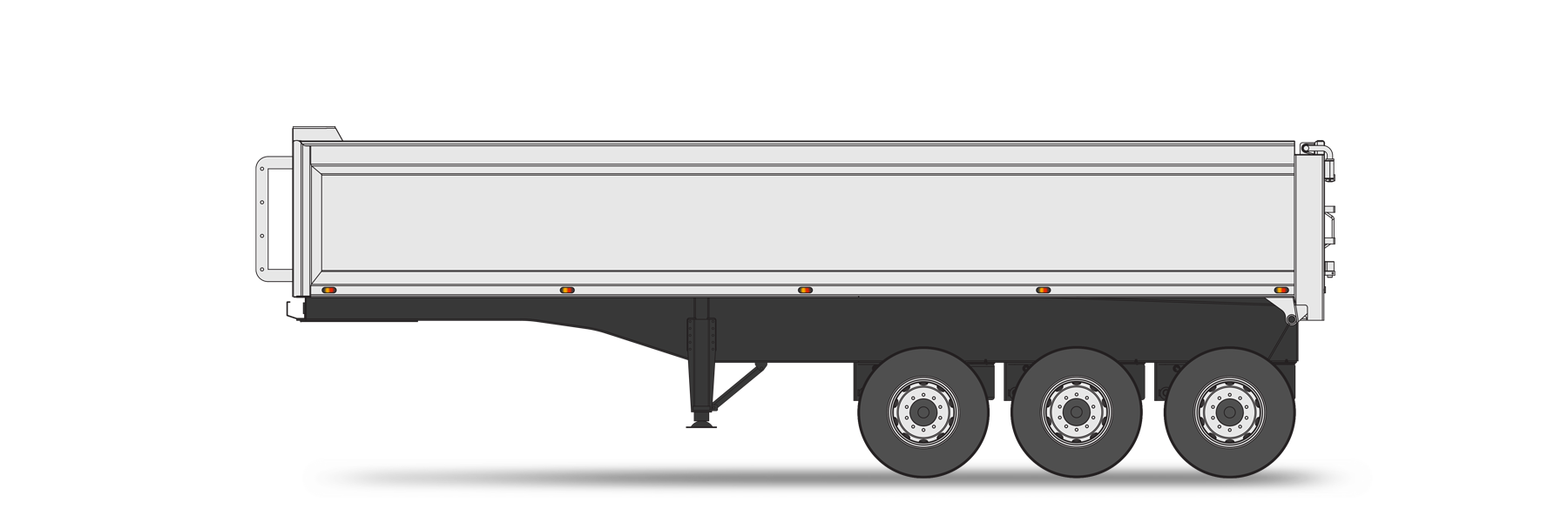 3 Axle Semi Tipper Coloured Drawing