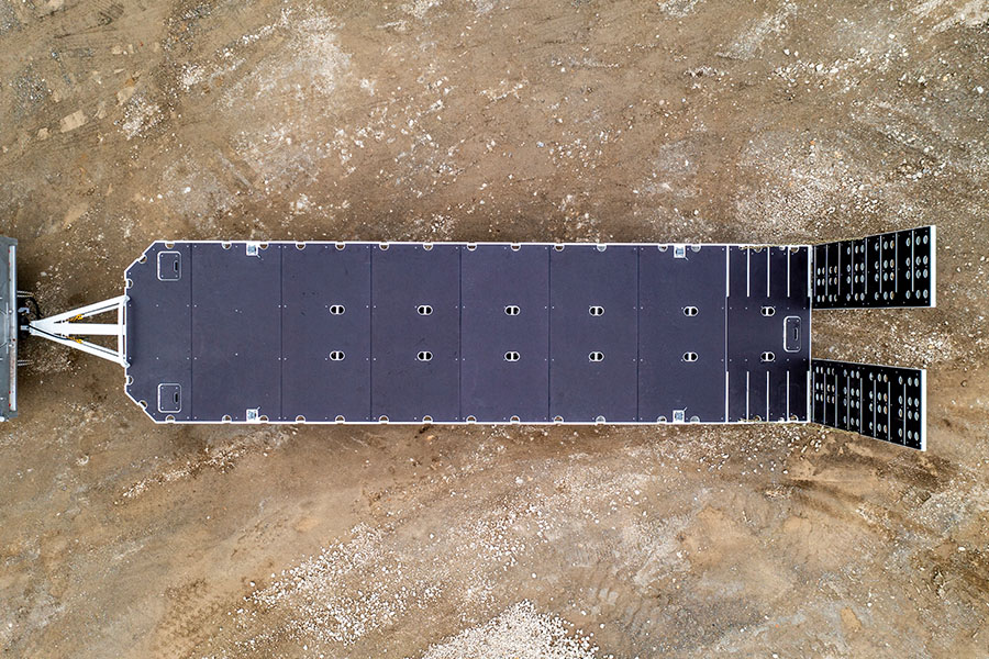 4 Axle Flat Top Low Loader Anti-Slip Plywood Deck