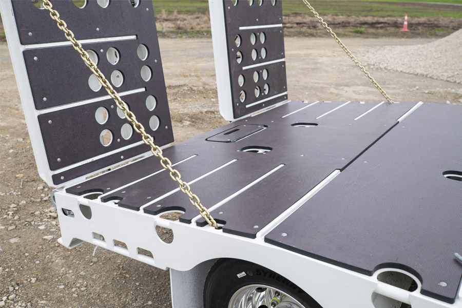 4 Axle Flat Top Low Loader Low Loading Angle Ramps