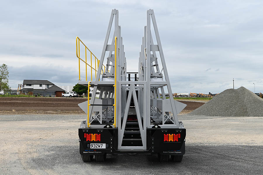 Rows of 4 Panel Trailers Transport 4m Panels Upright