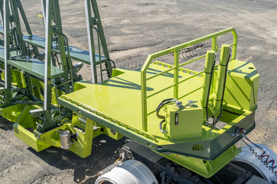 Rows of 4 Panel Trailers Top Deck & Headboard