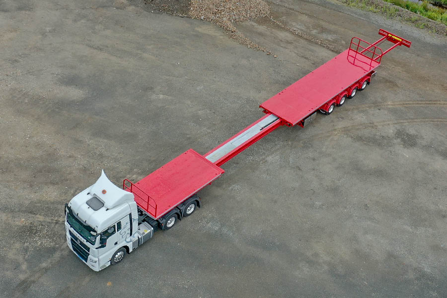 4 Axle Semi Flat Top Extendable - Extended