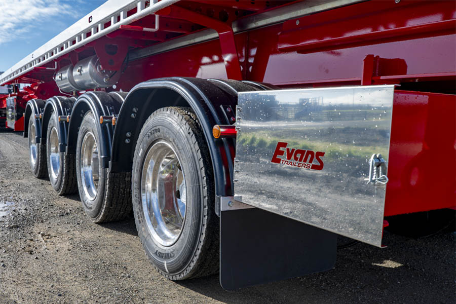 4 Axle Semi Flat Top Extendable - Disc Brake Axles with Steering Axle