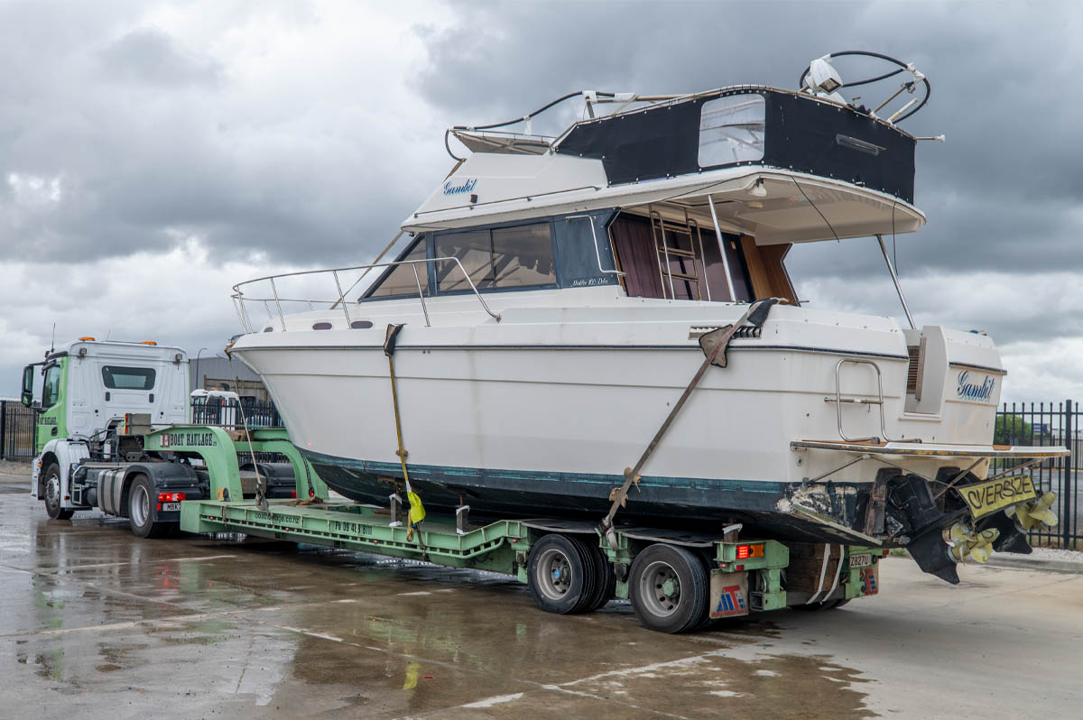 Boat Trailer Loaded Back 