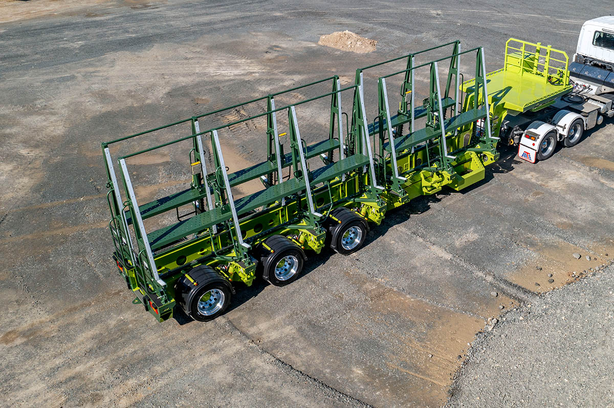 Rows of 4 Panel Trailers Birds Eye View