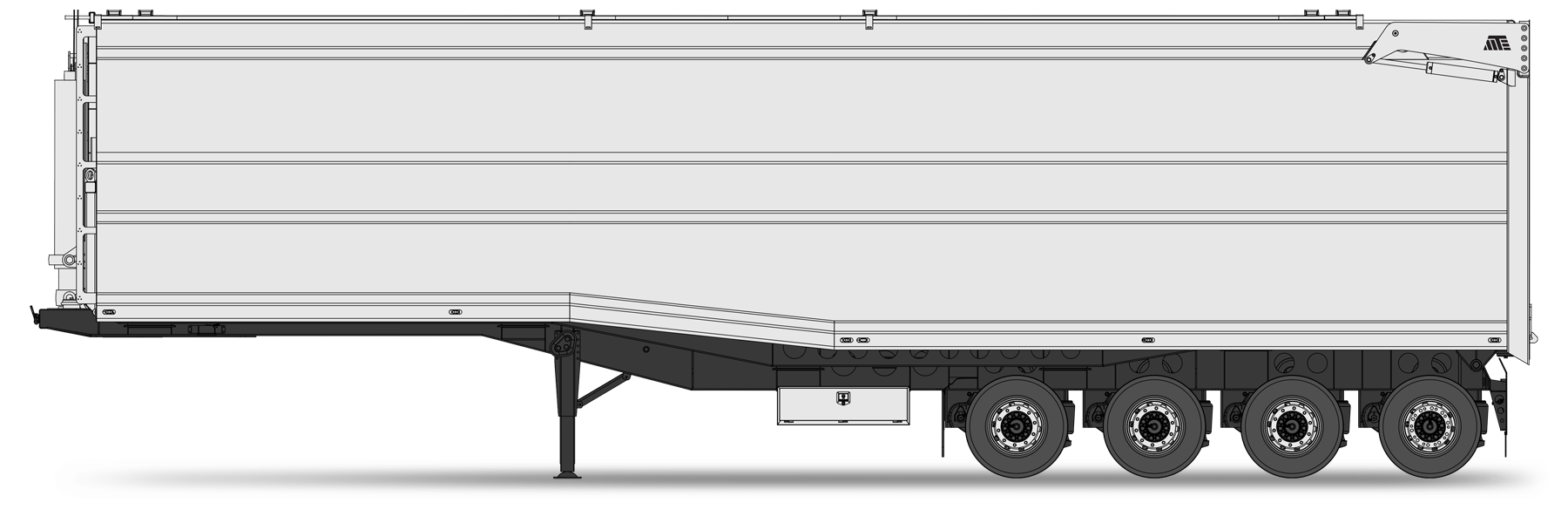 3 Axle Semi Tipper Coloured Drawing