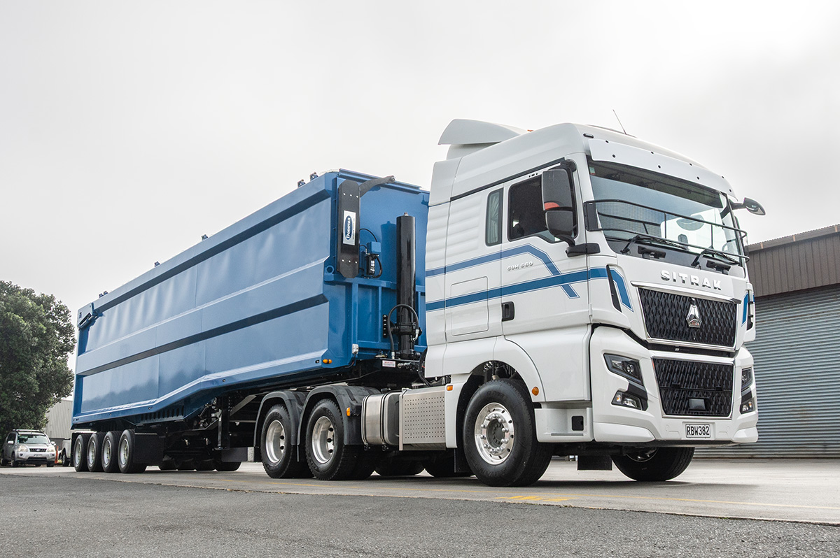 3 Axle Semi Tipper Back Birds Eye View 