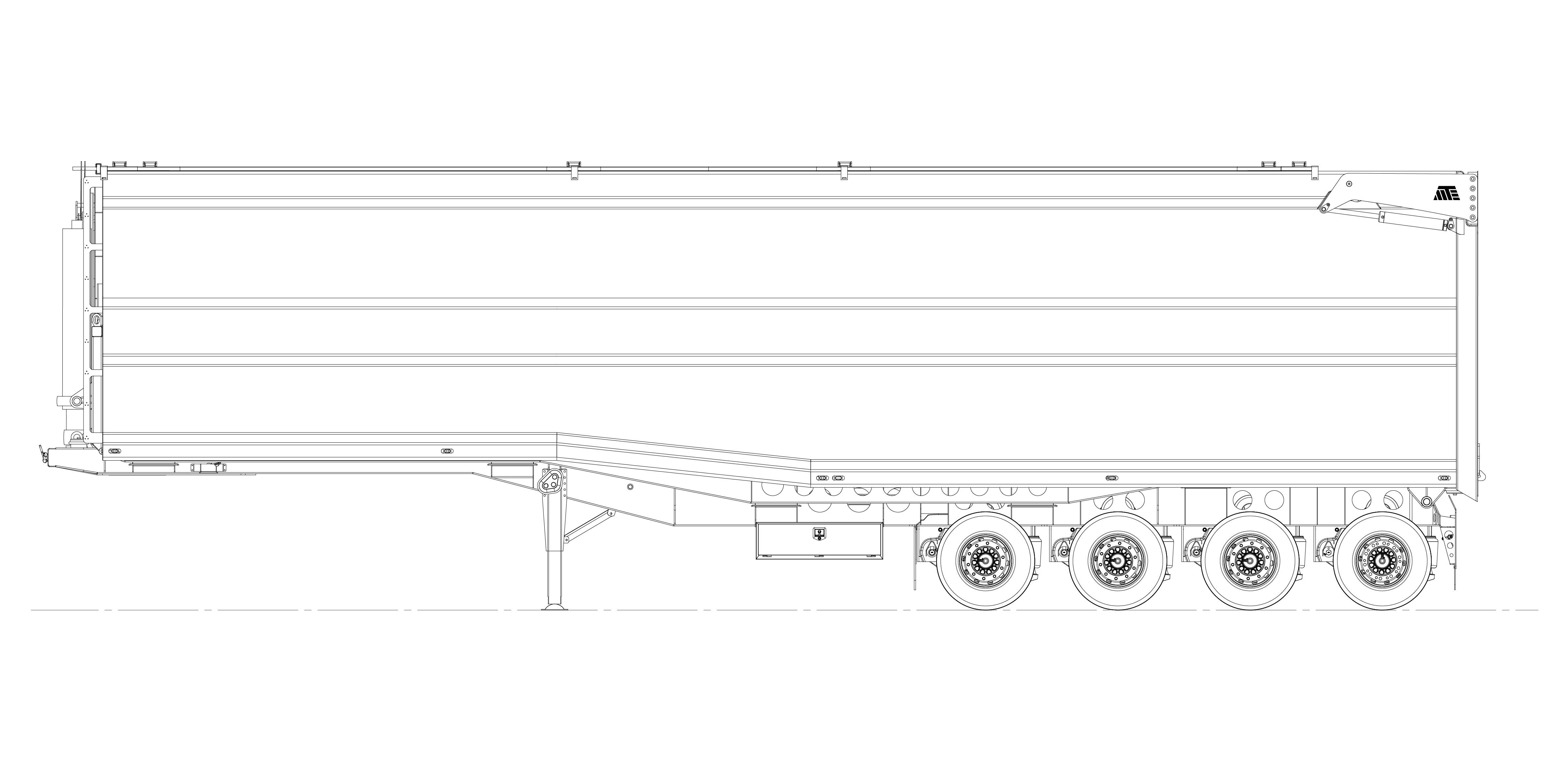 3 Axle Semi Tipper Model Drawing