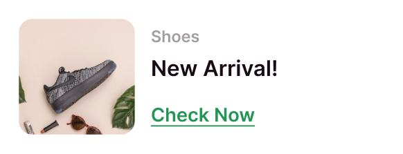 Example of shoe brand showing Clickable shopping button