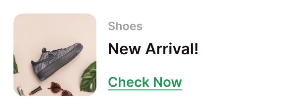Example of shoe brand showing Clickable shopping button