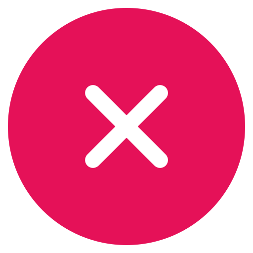 Red circle with X in the middle