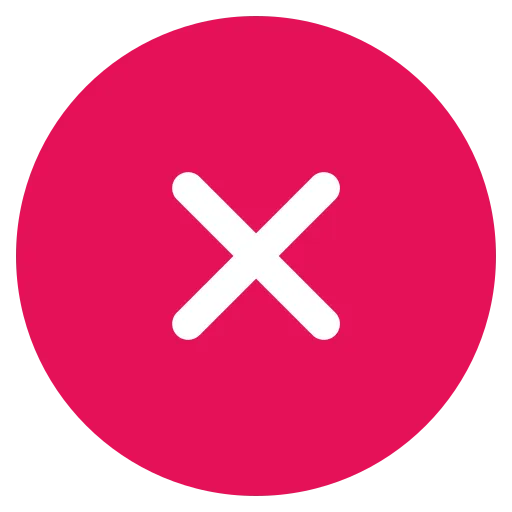 Red circle with X in the middle