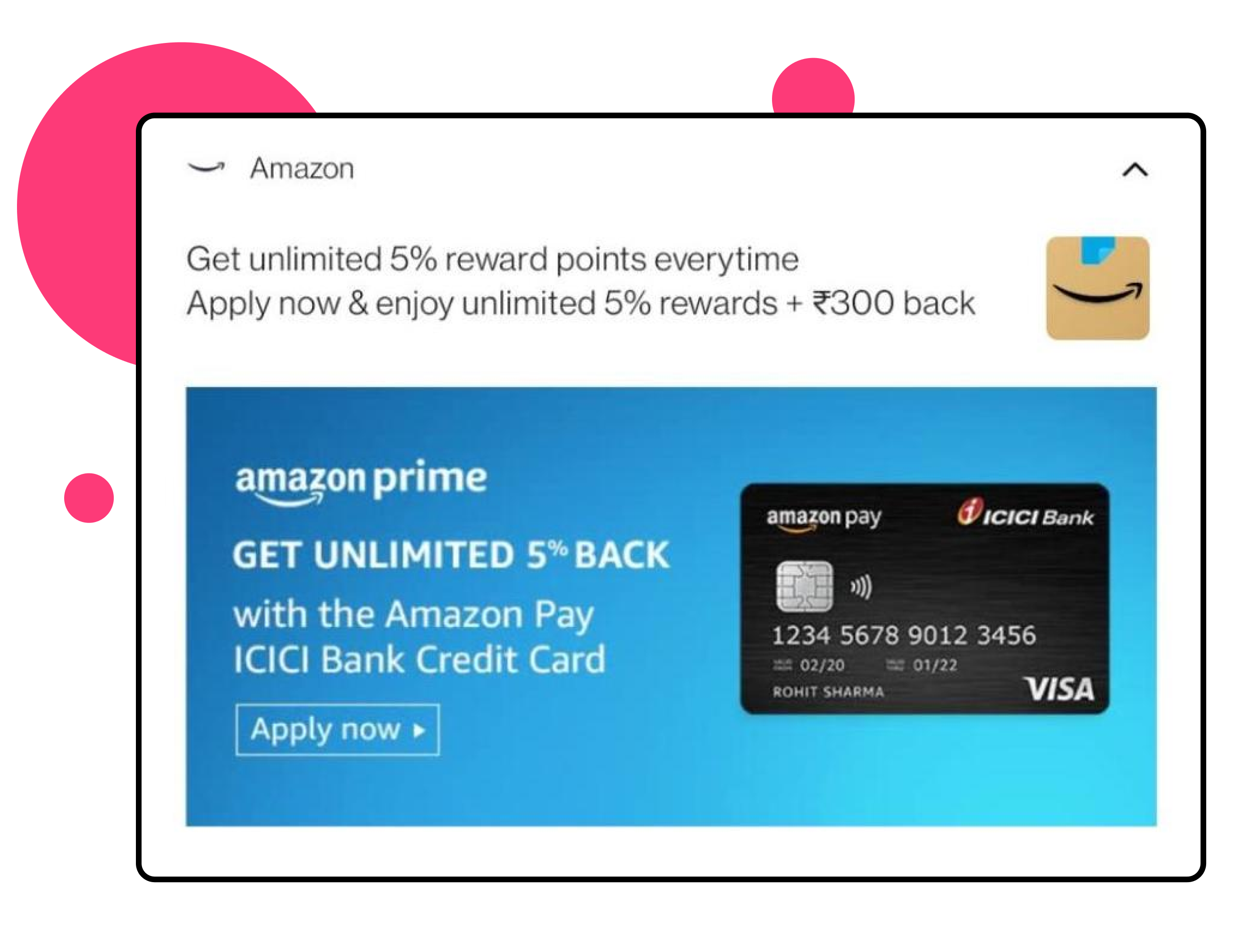  Example of push notifications from Amazon reminding users about their special rewards card