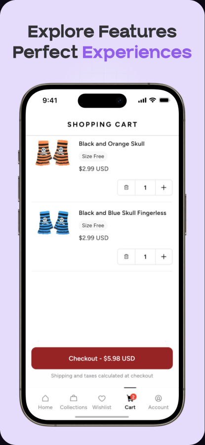 Explore features for perfect experiences – cart screen