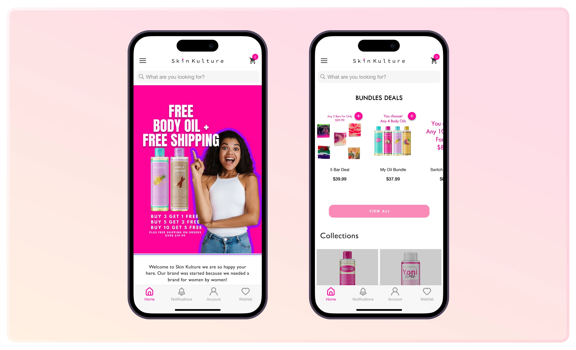 Skin Kulture promotes combo offers and tiered discounts on their app