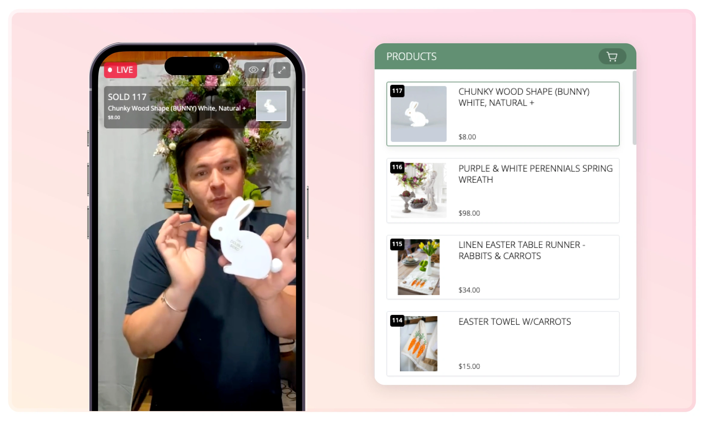 A real-time screenshot of Vajro customer hosting a live session to increase engagement