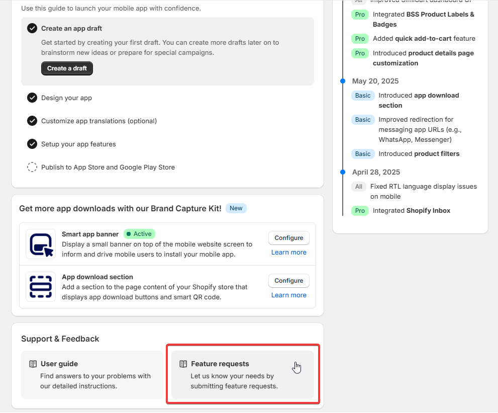 A screenshot from SimiCart's dashboard.
