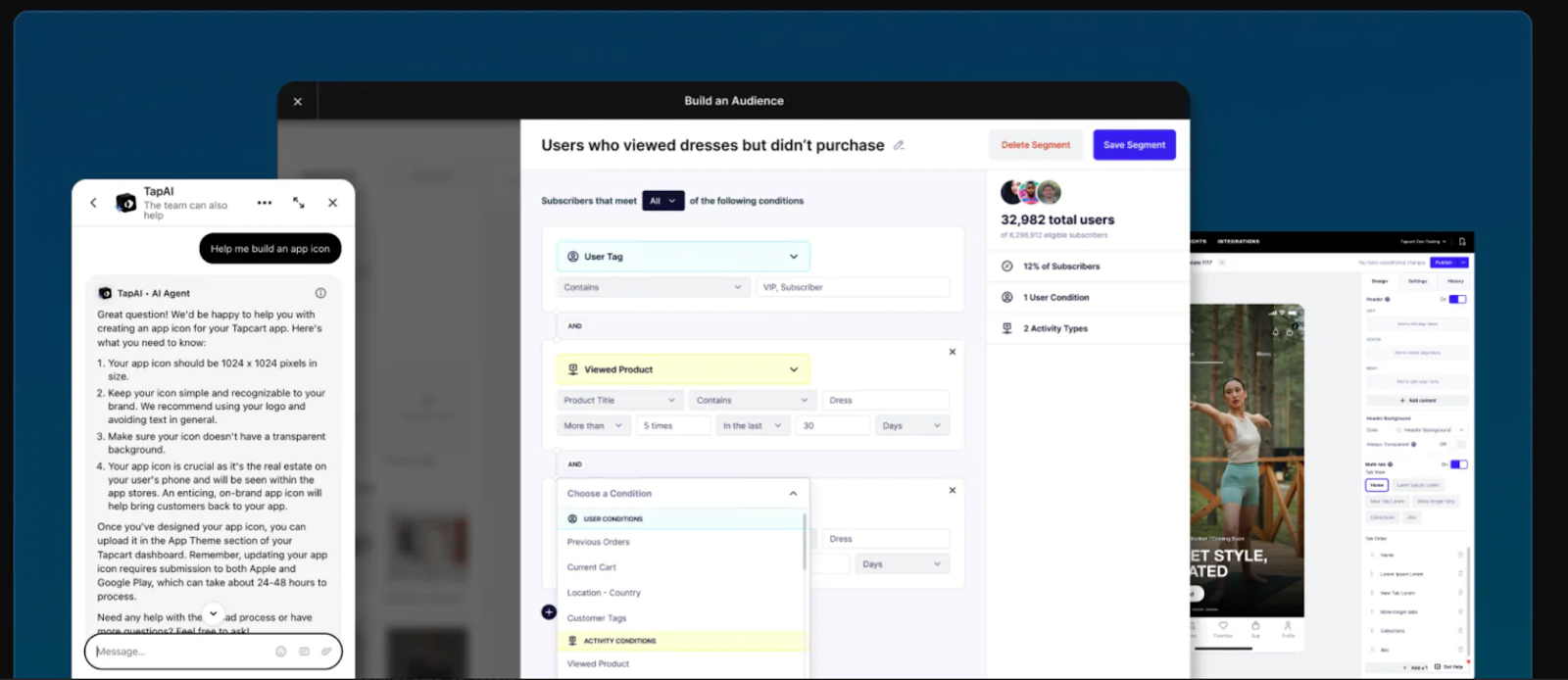 A screenshot from TapCart's dashboard.
