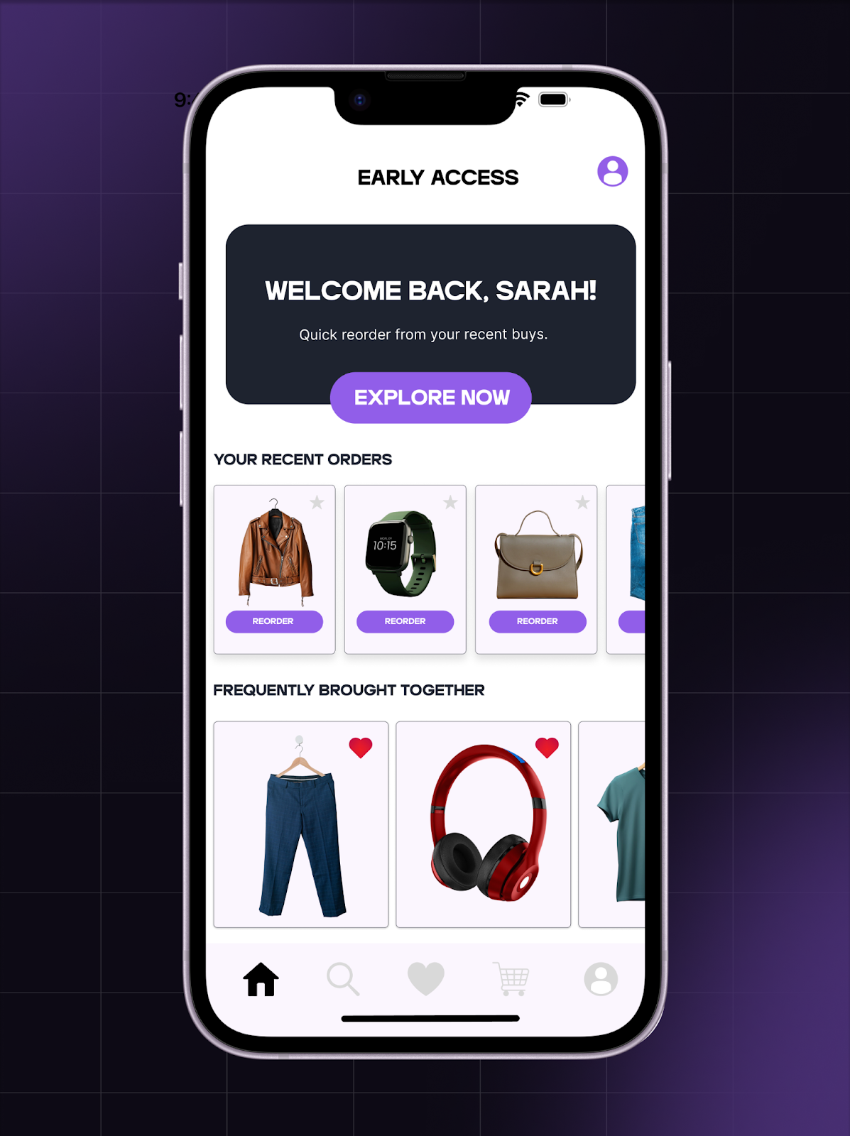 Surface quick reorders and favourites: Returning customers value speed. Prioritise recently purchased products, one-tap reorders, saved items, wishlists, and frequently bought collections. Make it easy for returning customers to pick up where they left off.