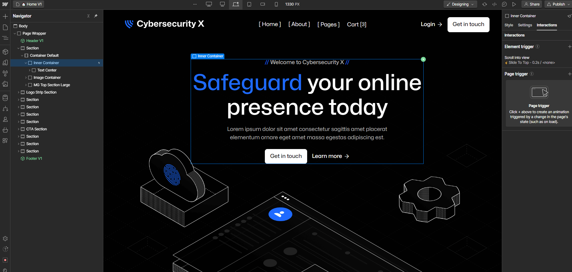 Animations - Cybersecurity X Webflow Template