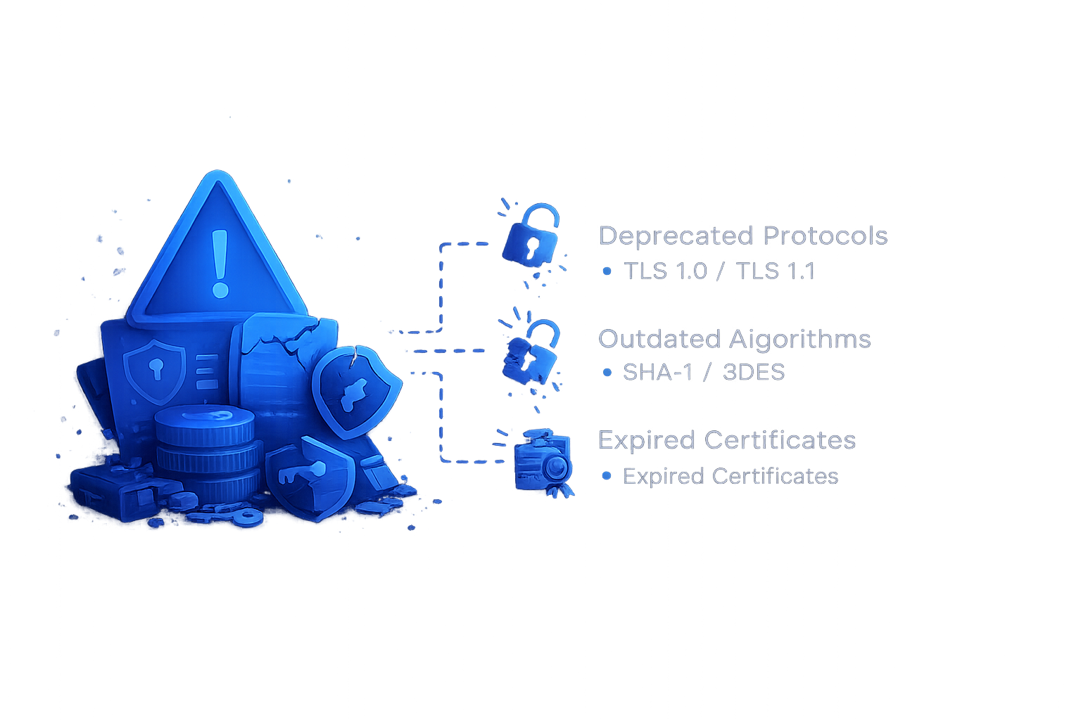 Crypto debt, deprecated algorithms and protocols