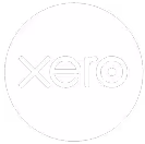 Xero company logo in black lowercase letters inside a white circle.