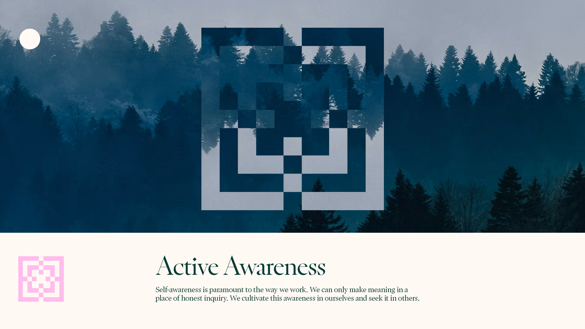Fenwick's principel active awareness with text explaining that it is paramount to engage in self-inquiry in marketing