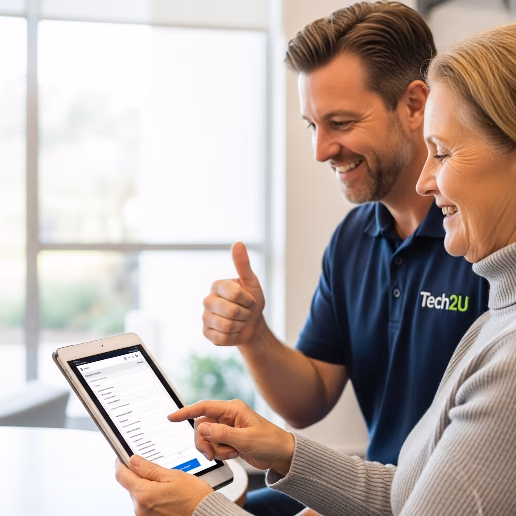 [headshot] image of customer using erp software