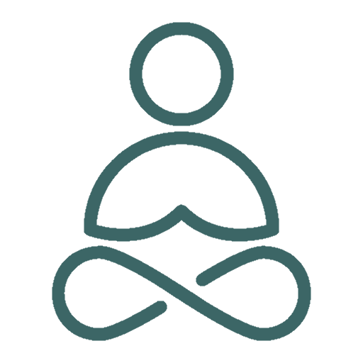 ein Liniensymbol einer meditierenden Person