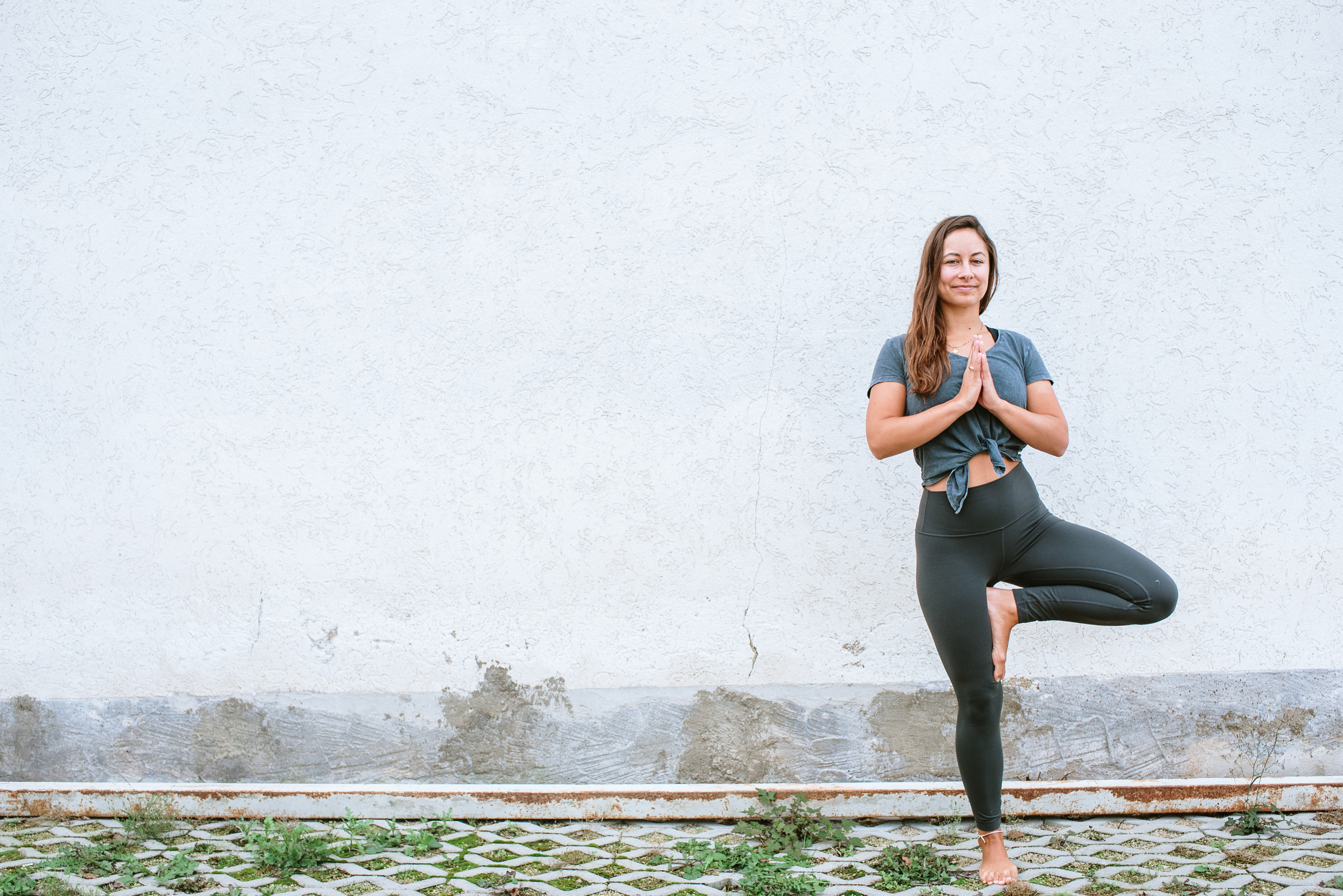 Mountain Pose with hands in prayer