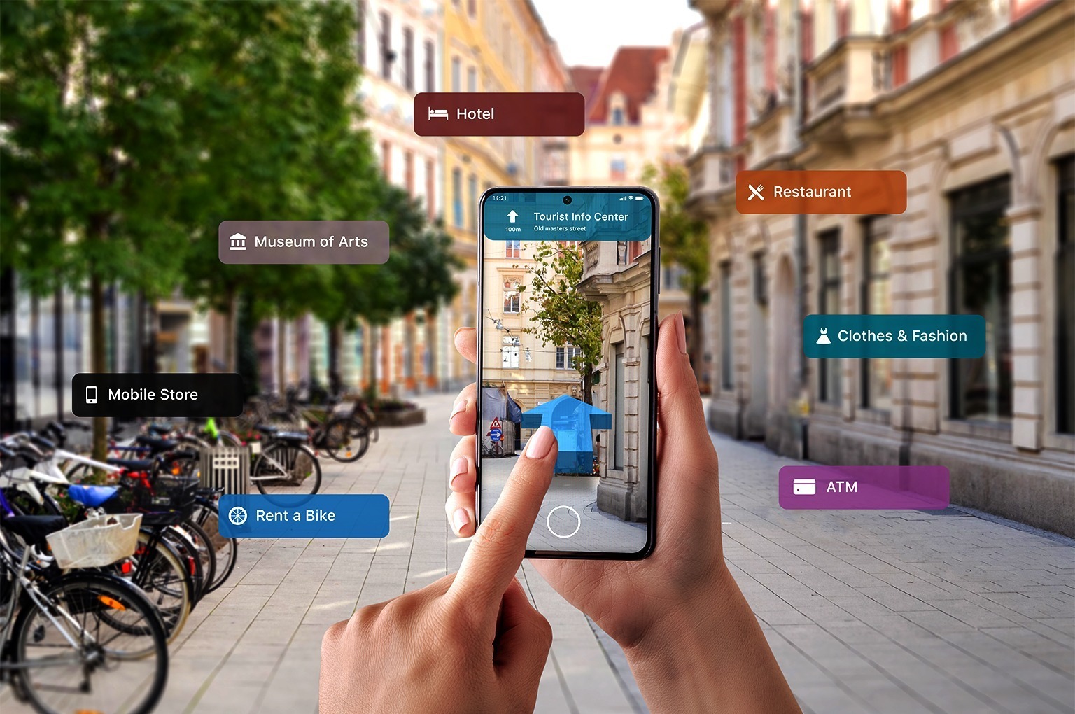 Explorable augmented reality displays
