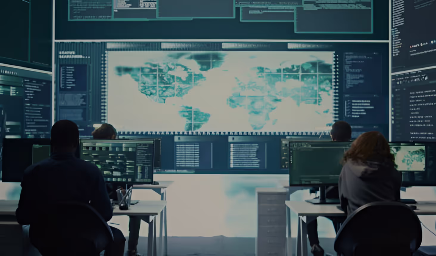 A control center of a defense organization.