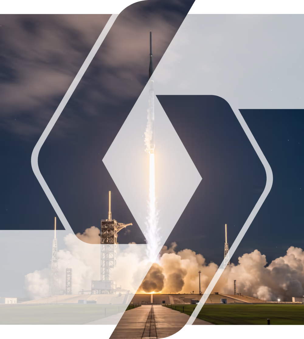 A photo of a rocket launching to space