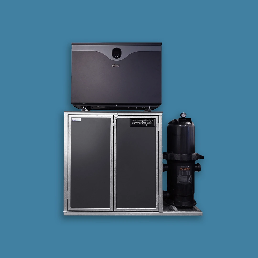 Our HushHub is compact pool equipment station that also reduces noise.