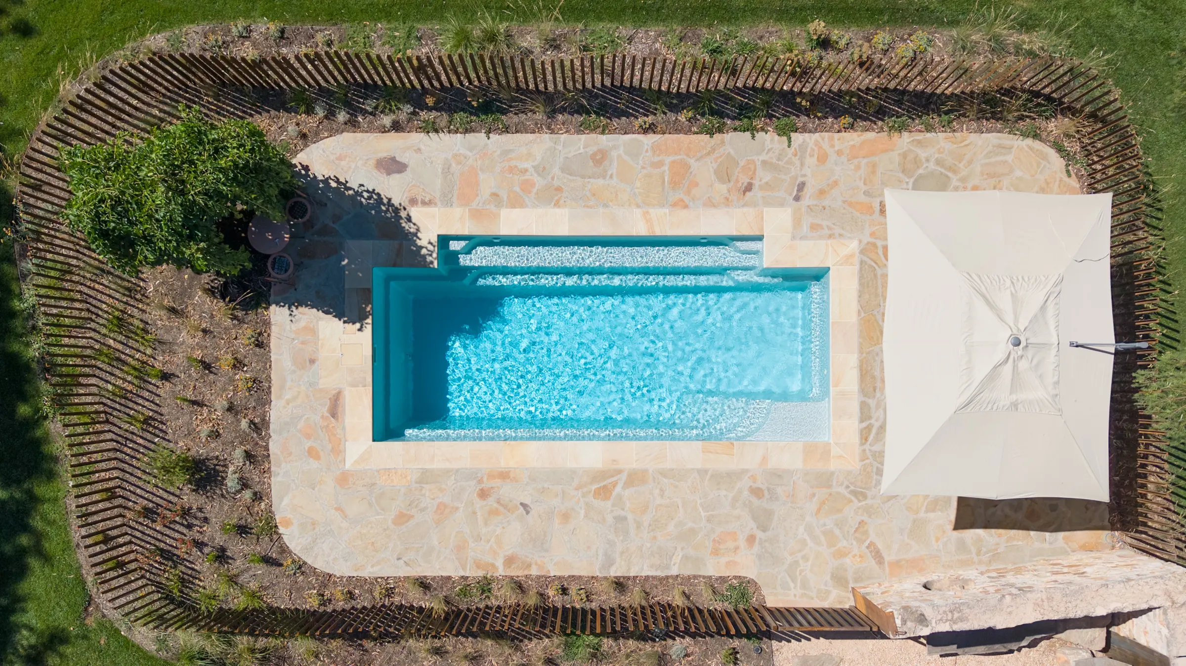Summertime Pools 7 metre Lorne swimming pool in glacier colour