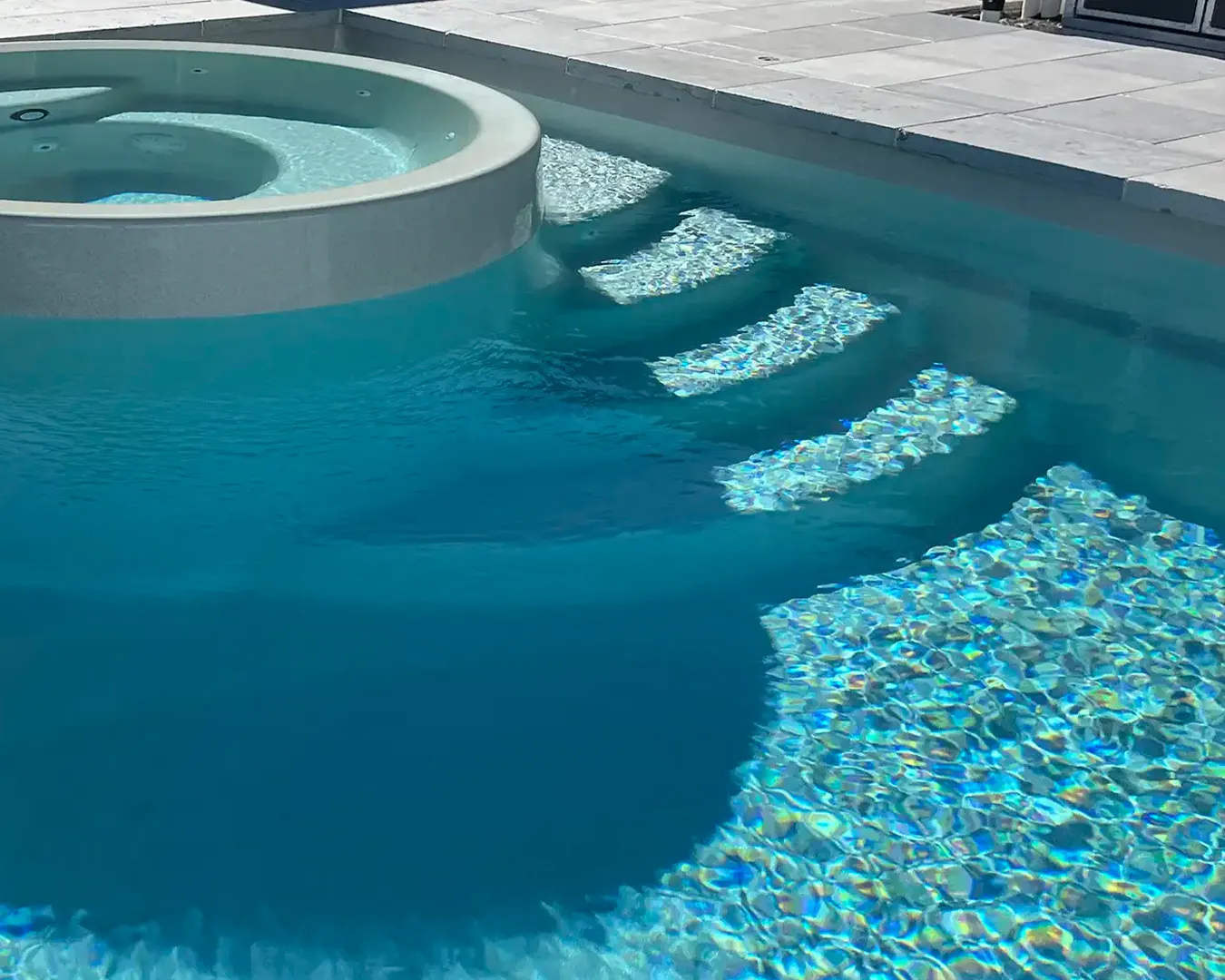 Close up of Daylesford pool Spa steps